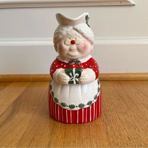 Vintage Mrs. Claus Stackable Sugar and Creamer Set